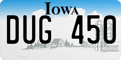 IA license plate DUG450
