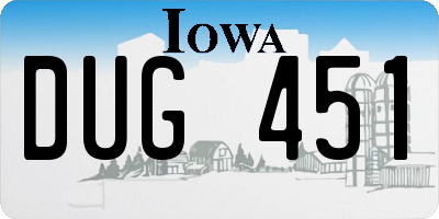 IA license plate DUG451