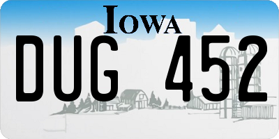 IA license plate DUG452