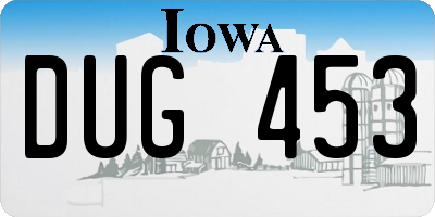IA license plate DUG453