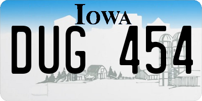 IA license plate DUG454