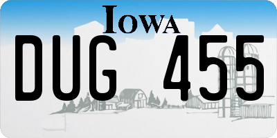 IA license plate DUG455