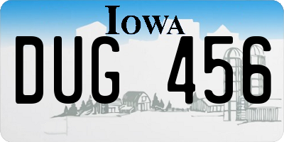 IA license plate DUG456