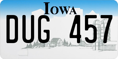 IA license plate DUG457