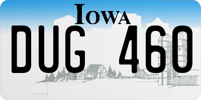 IA license plate DUG460