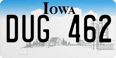 IA license plate DUG462