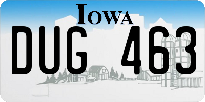 IA license plate DUG463