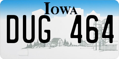 IA license plate DUG464