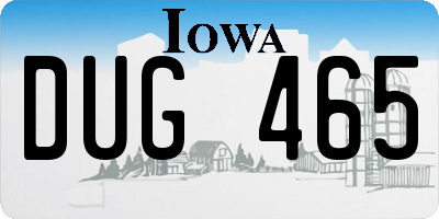 IA license plate DUG465