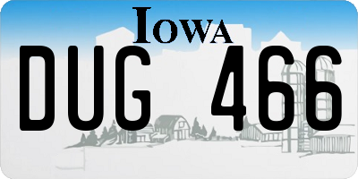 IA license plate DUG466