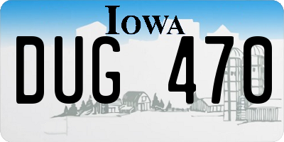 IA license plate DUG470