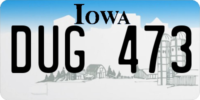 IA license plate DUG473