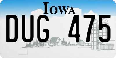IA license plate DUG475