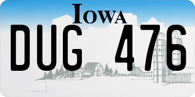 IA license plate DUG476