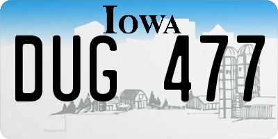 IA license plate DUG477
