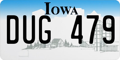 IA license plate DUG479