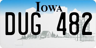 IA license plate DUG482