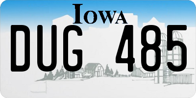 IA license plate DUG485