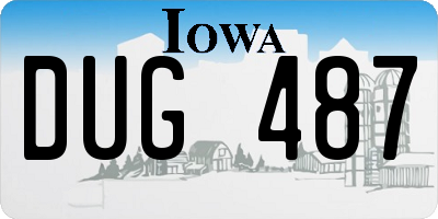 IA license plate DUG487