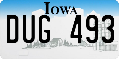 IA license plate DUG493