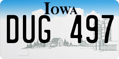 IA license plate DUG497