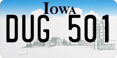 IA license plate DUG501