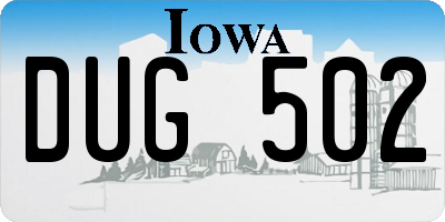 IA license plate DUG502