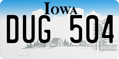 IA license plate DUG504