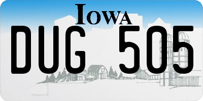 IA license plate DUG505