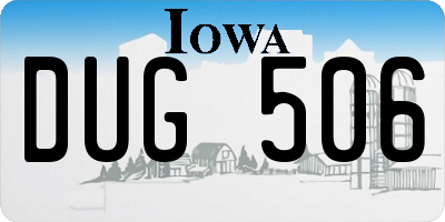 IA license plate DUG506