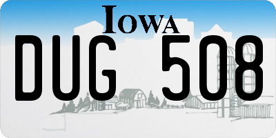 IA license plate DUG508