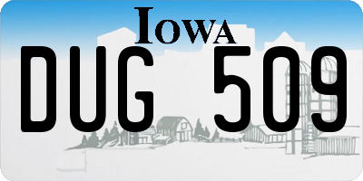 IA license plate DUG509