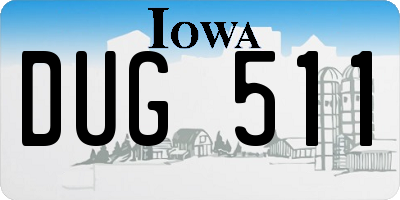 IA license plate DUG511
