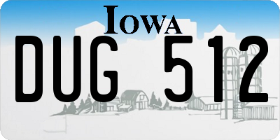IA license plate DUG512