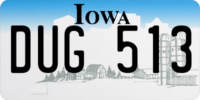 IA license plate DUG513