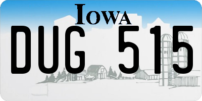 IA license plate DUG515