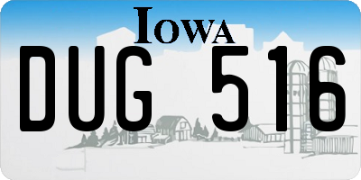 IA license plate DUG516
