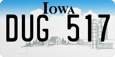 IA license plate DUG517