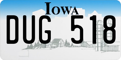 IA license plate DUG518