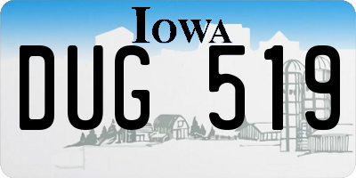 IA license plate DUG519
