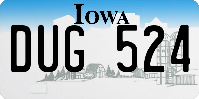 IA license plate DUG524