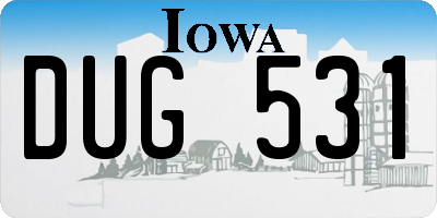 IA license plate DUG531