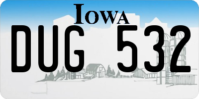 IA license plate DUG532