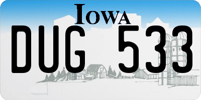 IA license plate DUG533