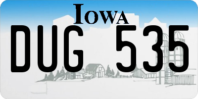 IA license plate DUG535