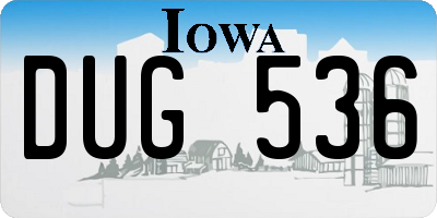 IA license plate DUG536