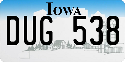 IA license plate DUG538