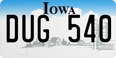 IA license plate DUG540