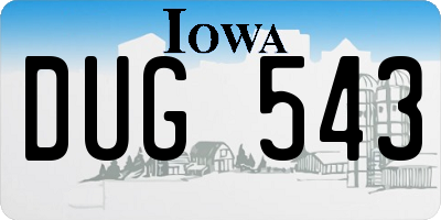 IA license plate DUG543