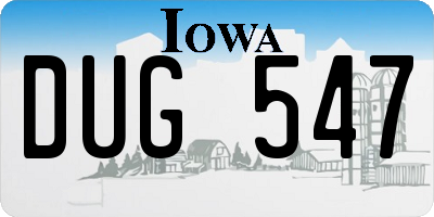 IA license plate DUG547